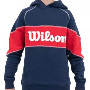 WILSON Kids' Classic Colorblock Fleece Hoodie Sz: L Navy/Red/White